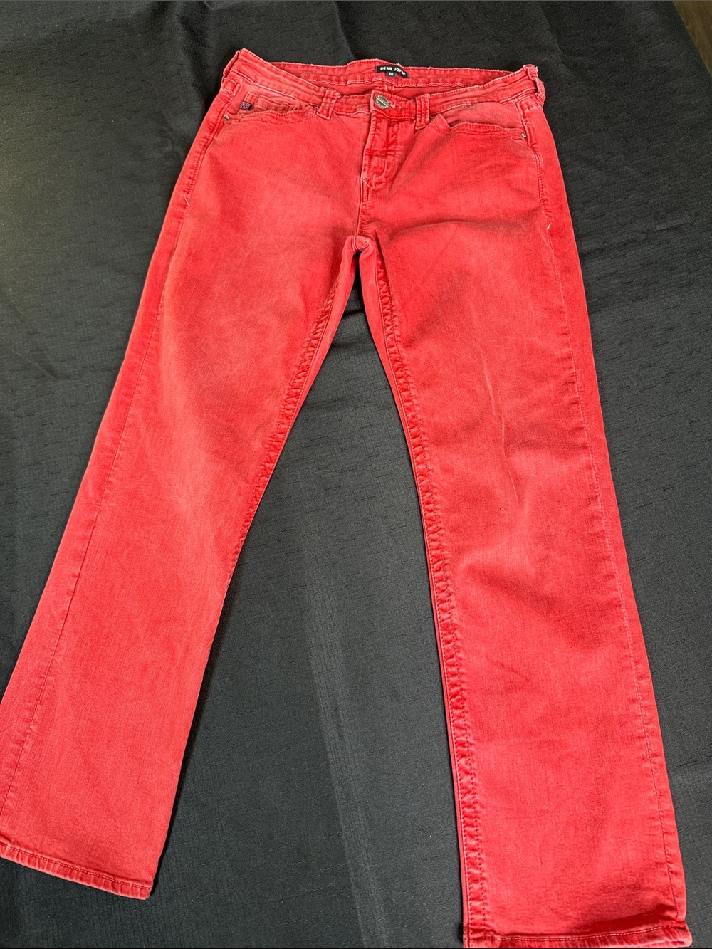 Dear John Vibrant Coral-Red Wide Leg Jeans Women’s 30 Length 29 Preppy Jeans